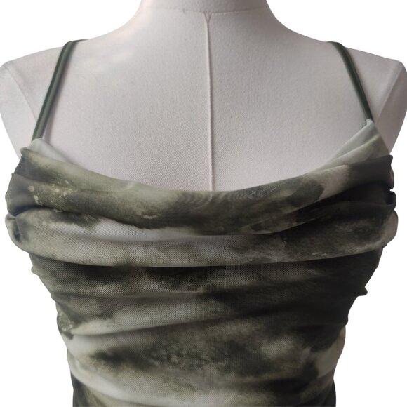 Sheer Green and White Crop Top - Picture 2 of 4